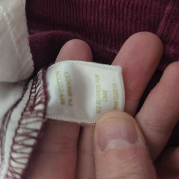 Garnet Hill Maroon Corduroy Skinny Pants - Picture 4 of 4